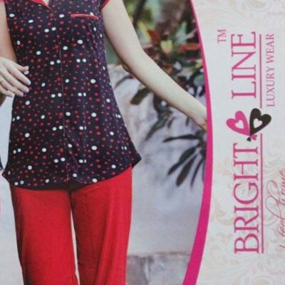 Bright Line 2Piece Ladies Loungewear Red