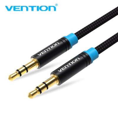 Vention P350AC150-B-M Cotton Braided 3.5mm Male to Male Audio Cable 1.5M Black