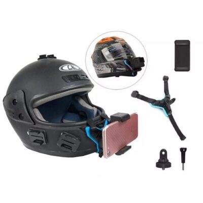 Helmet Chin Mount With Mobile holder (Action Camera Mount +Mobile Mount)