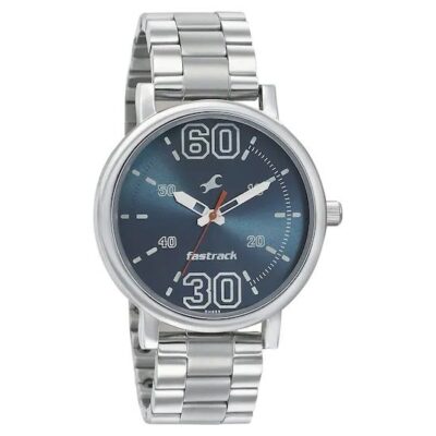Fastrack Fundamentals Blue Dial Stainless Steel Strap Watch (NN38052SM03)