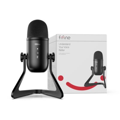 FIFINE K678 USB Microphone for Recording Streaming on PC and Mac, Gaming Mic With Headphone Output & Volume Control, Mic Gain Control, Mute Button for Vocal, YouTube