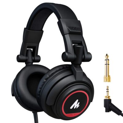 Maono AU-MH501 Professional Studio Monitor Headphone, Over Ear with 50mm Driver for Gaming, DJ, Studio and Microphone Recording
